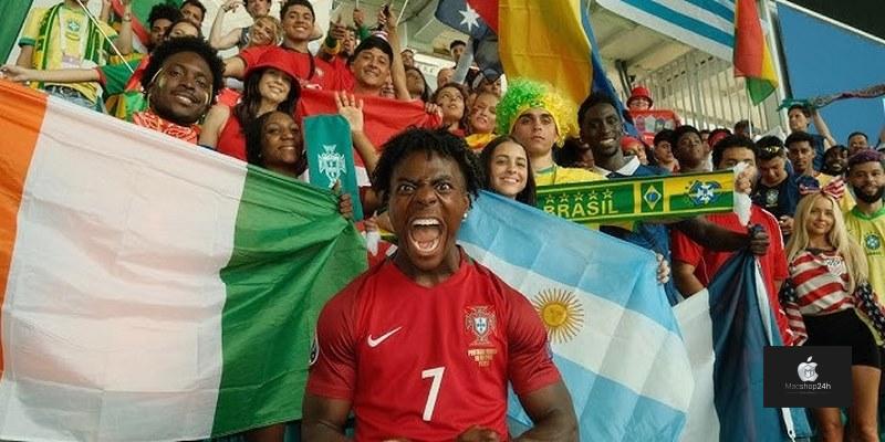 Khoảnh khắc iShowSpeed cổ vũ Cristiano Ronaldo trên khán đài